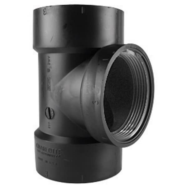 Pinpoint Charlotte Pipe & Foundry ABS004450600HA 1.5 in. Cleanout Tee Black PI150890 - main